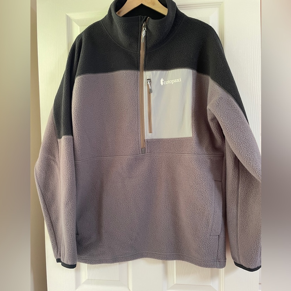 cotopaxi Black and Taupe Half-Zip Fleece Pullover